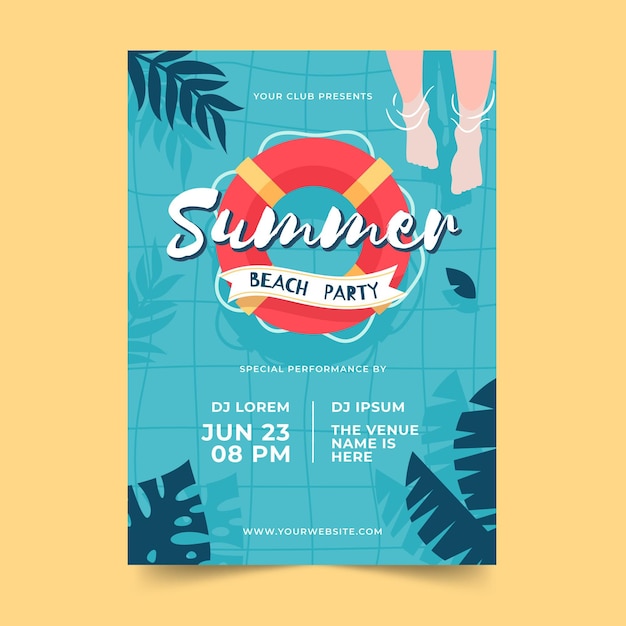 Summer Party Poster Template – Free to Download