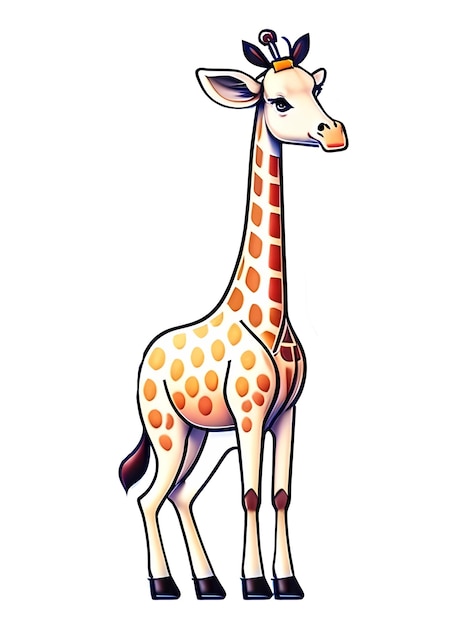 Adorable Kawaii Giraffe Sticker – Free Download, Download Free Stock Photo