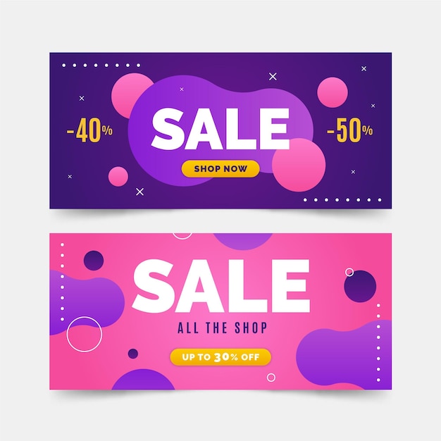 Gradient Abstract Sale Banners Set – Free to Download