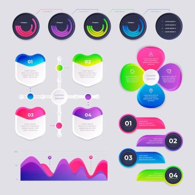 Gradient Infographic Collection Design – Download Free Stock Photo