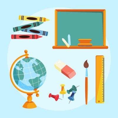 Collection of Flat Back to School Elements – Free Download