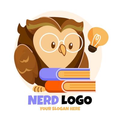 Creative Nerd Logo Template in Flat Design – Free Download