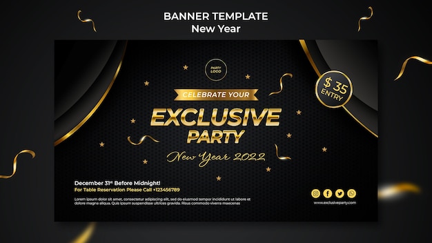 Celebrative New Year Banner Template – Free Download