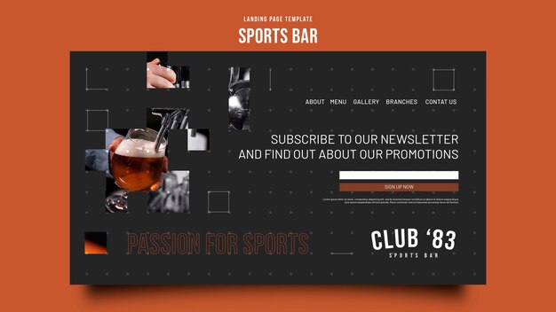 Flat Design Sports Bar Template – Free to Download