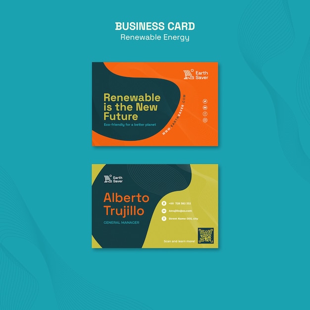 Fluid Shapes Renewable Energy Business Card – Free Download