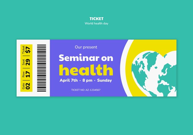 World Health Day Celebration Ticket Template for Free Download