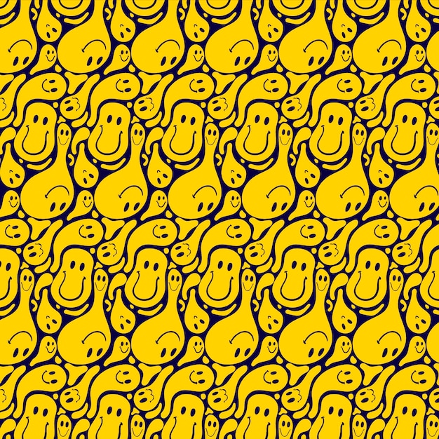 Funny Distorted Emoticon Pattern Template – Free Download