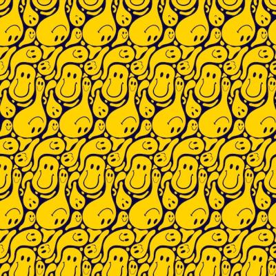 Funny Distorted Emoticon Pattern Template – Free Download