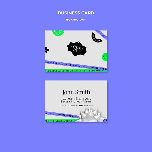 Gradient Boxing Day Business Card – Free Download