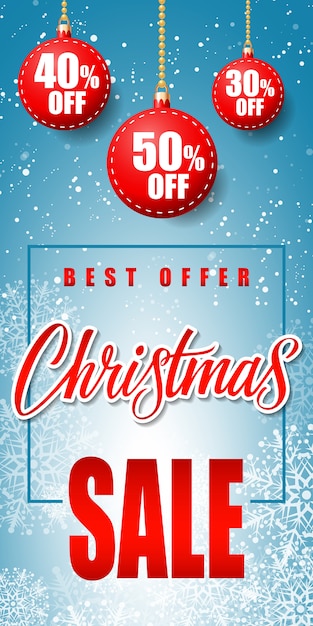 Christmas Sale Inscription with Baubles – Free Download, Free Stock Photo