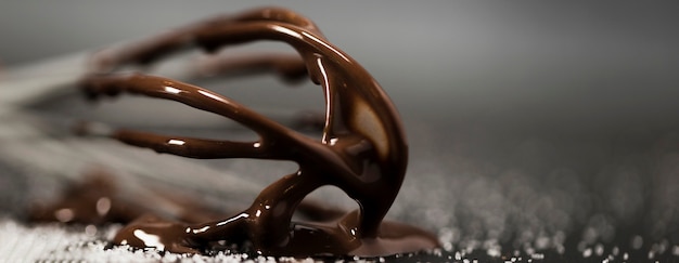 Close-up Whisk with Melted Chocolate and Sugar – Free Download