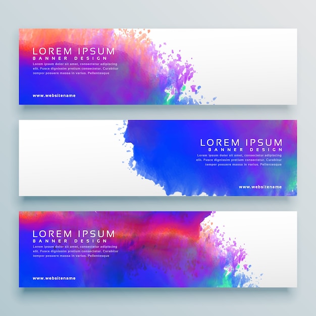 Watercolor Background Banner Designs for Your Projects – Free Download