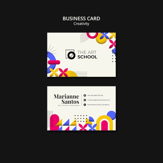 Creative Flat Design Business Card Template – Free Download