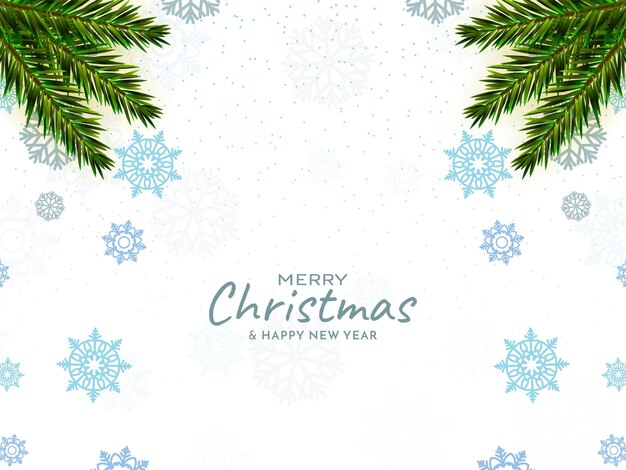 Elegant Merry Christmas Festival Snowflakes Card Vector – Free Download