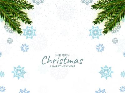 Elegant Merry Christmas Festival Snowflakes Card Vector – Free Download