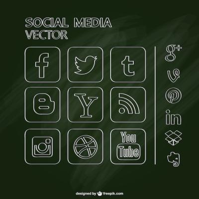 Chalkboard Social Media Icons Set – Free Download