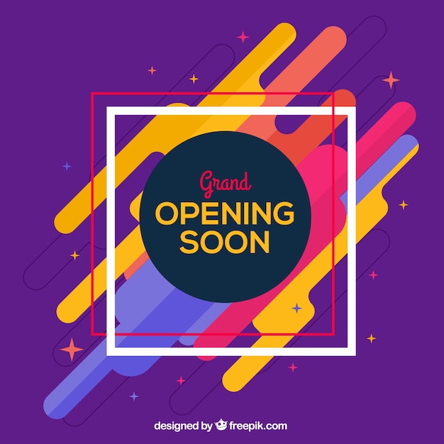 Modern Opening Soon Composition with Flat Design – Free Download