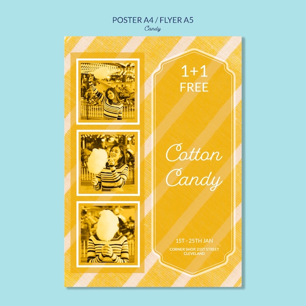 Cotton Candy Flavours Poster Template – Free Download