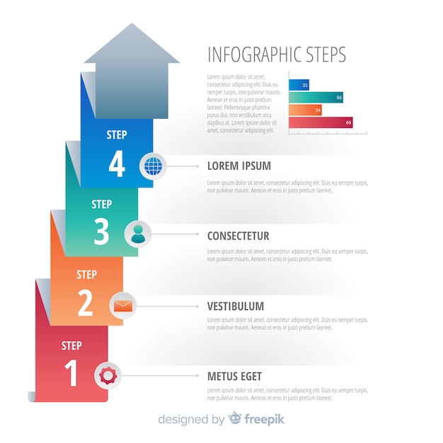 Modern Infographic Steps Concept – Free Download