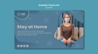 Coronavirus Stay at Home Concept Banner – Free Download