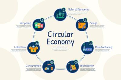 Hand Drawn Flat Design Circular Economy Infographic – Free Download