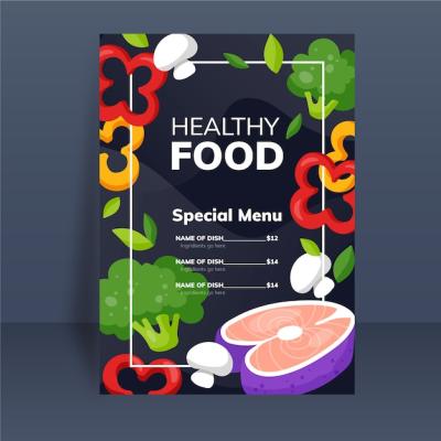 Healthy Food Menu Template for Restaurants – Free Download