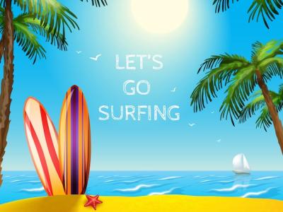 Surfboards Background for Summer Travel Poster – Free Download