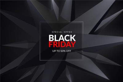 Realistic Polygonal Black Friday Background – Free Download