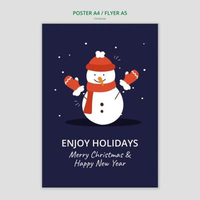 Flat Design Christmas Template for Your Creative Projects – Free Download