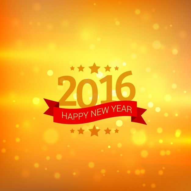 Happy New Year Card with Golden Bokeh Background – Free to Download