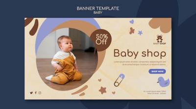 Flat Design Baby Store Landing Page – Free Download