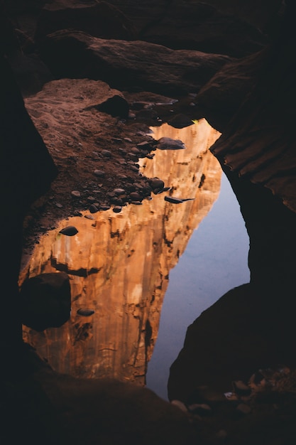 Inside a Cave with Reflective Water – Free Stock Photo, Download Free