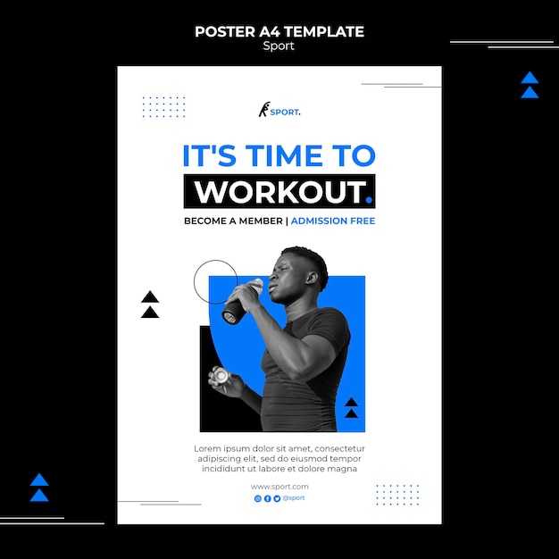 Sport Poster Design Template – Free Download, Free Stock Photo