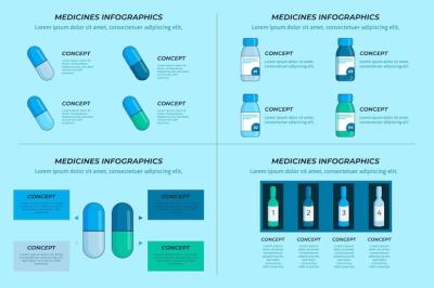 Linear Medicines Infographics Template – Free to Download