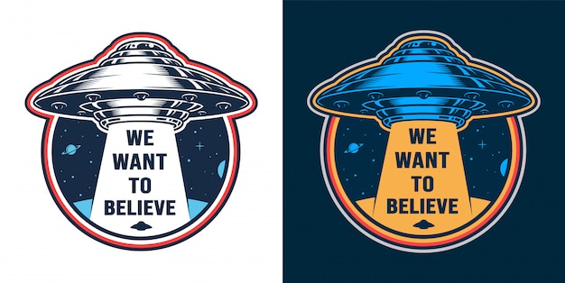 Vintage Alien Invasion Emblem – Free Stock Photo Download