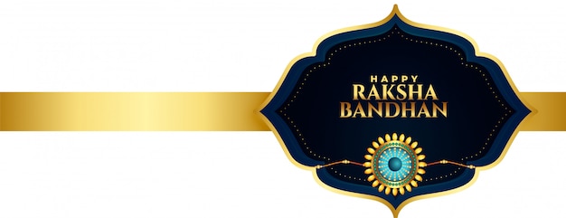 Golden Happy Raksha Bandhan Festival Banner – Download Free Stock Photo