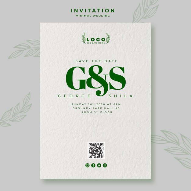 Minimal Wedding Save the Date Invitation Template – Free Download