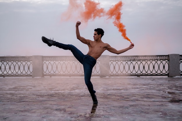 High Angle Photo of a Man Performing Ballet Outdoors – Free to Download