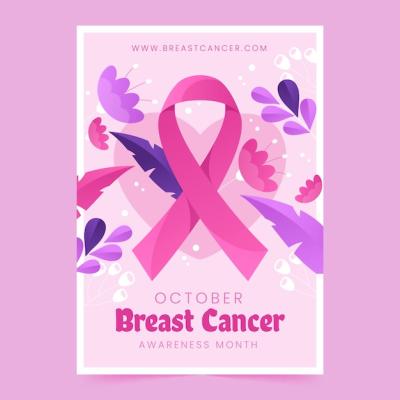 Gradient Vertical Poster Template for Breast Cancer Awareness Month – Free Download