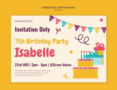 Happy Birthday Celebration Invitation Template – Free Download