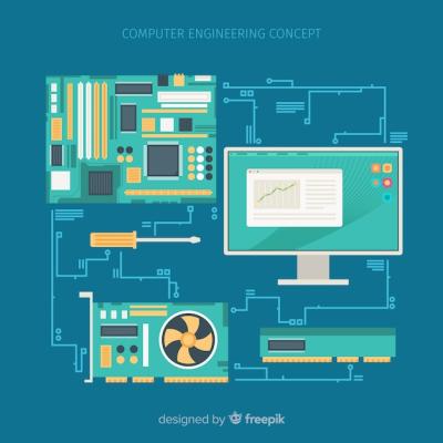 Flat Computer Engineering Concept – Free Download