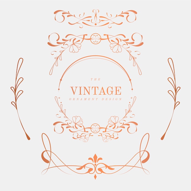 Luxurious Vintage Art Nouveau Badge Vector Set – Free Download