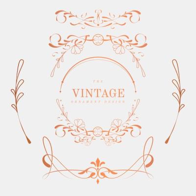 Luxurious Vintage Art Nouveau Badge Vector Set – Free Download