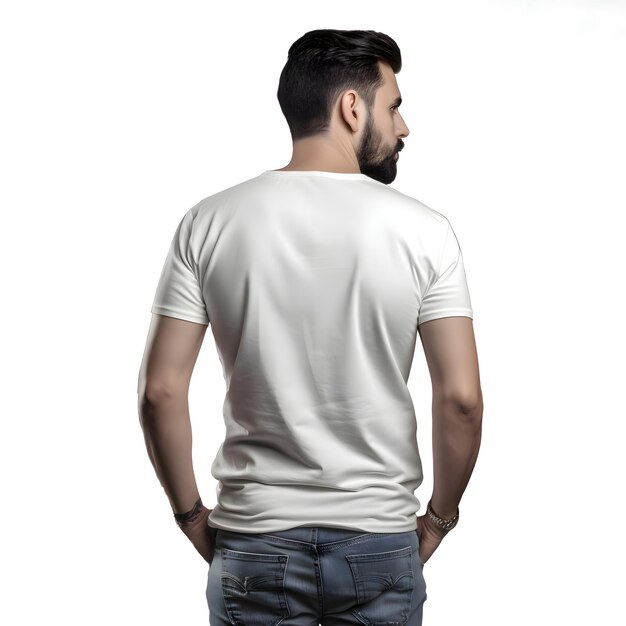 Young Man in White T-Shirt on White Background – Free Stock Photo, Download for Free