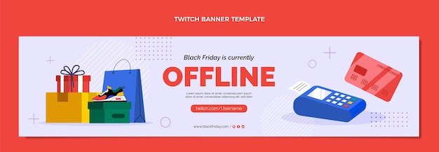 Hand Drawn Flat Black Friday Twitch Banner – Free Download