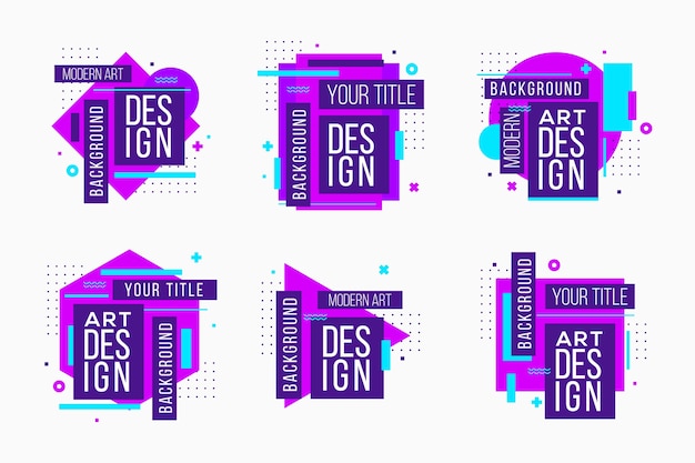 Graphic Design Labels in Geometric Style – Free Download