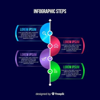 Colorful Infographic Steps in Flat Design – Free Download