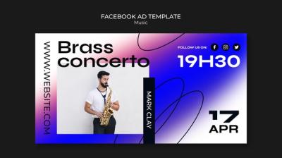 Gradient Music Concert Facebook Template – Free Download