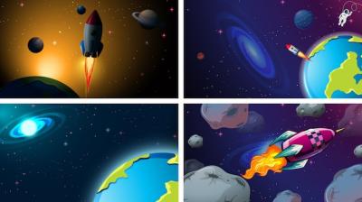 Stunning Space Background Scene Set – Free Download