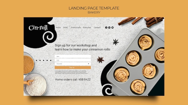 Bakery Shop Landing Page Template – Free Download